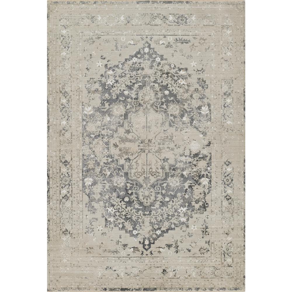 Traditional Rectangle Area Rug, Charcoal, 3'11" X 5'5". Picture 1