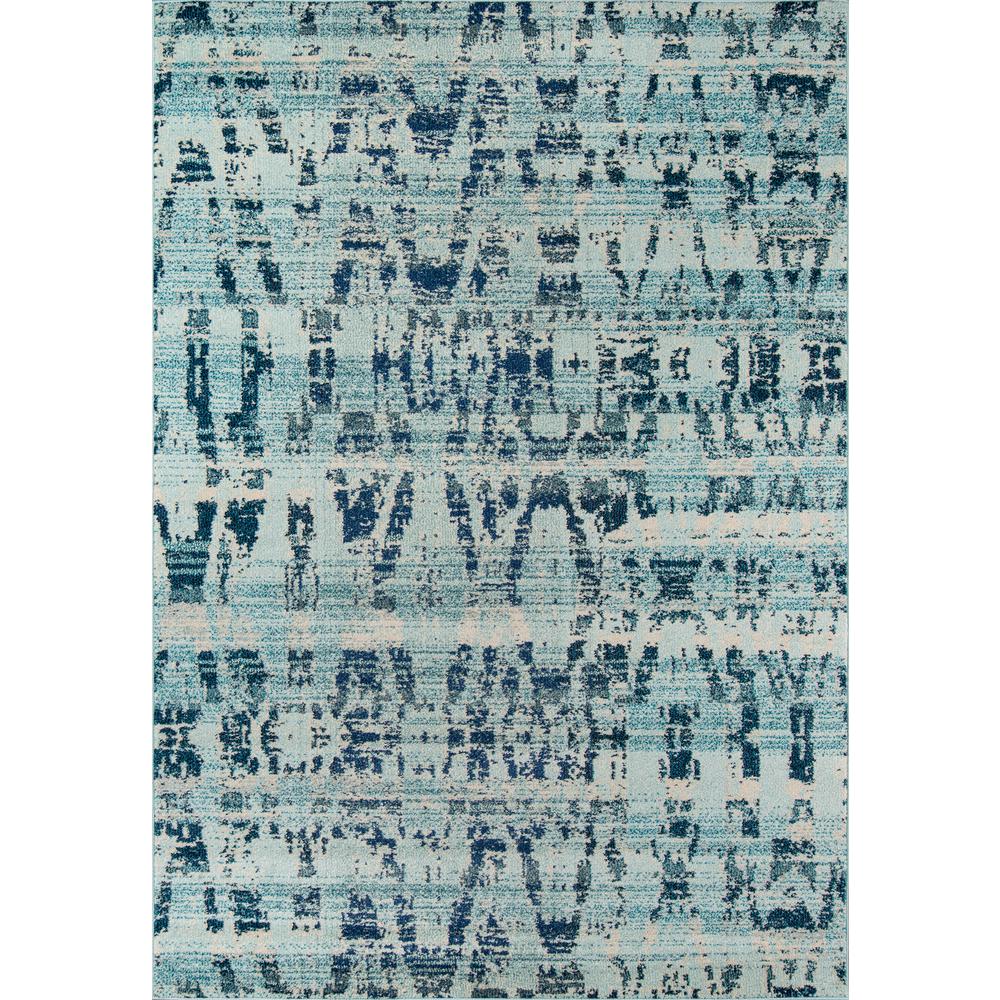 Transitional Rectangle Area Rug, Ocean Blue, 3'11" X 5'7". Picture 1