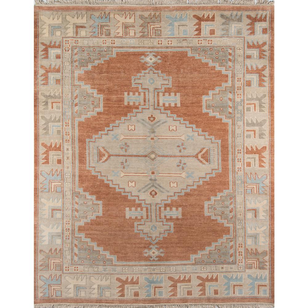 Traditional Rectangle Area Rug, Rust, 5'6" X 8'6". Picture 1