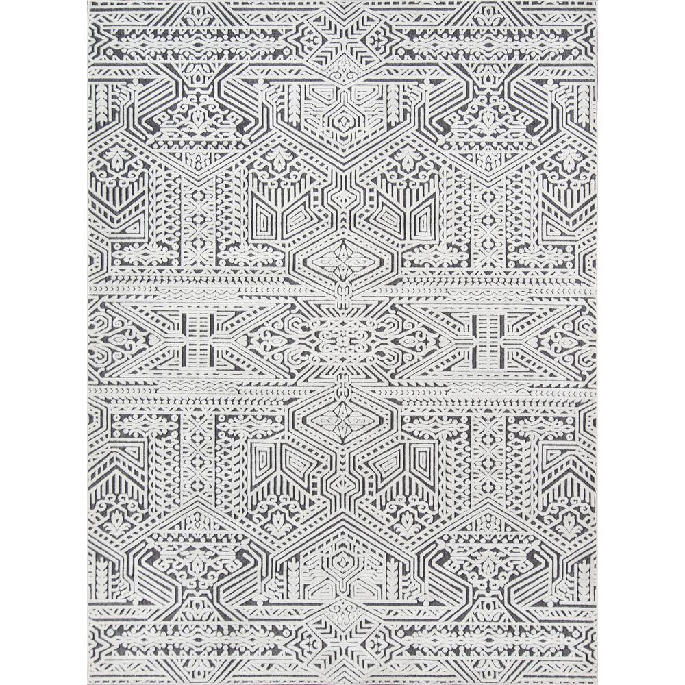 Traditional Rectangle Area Rug, Charcoal, 3'11" X 5'7". Picture 1