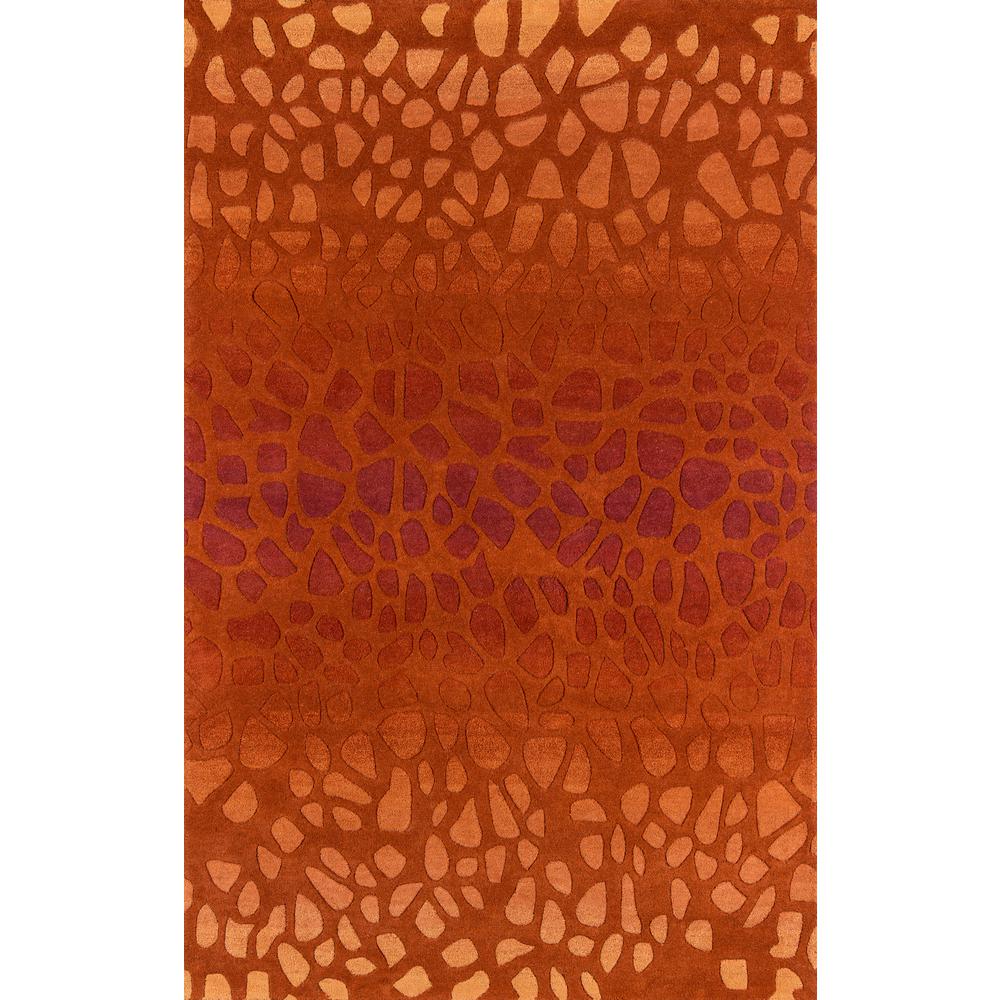 Contemporary Rectangle Area Rug, Paprika, 5' X 8'. Picture 1