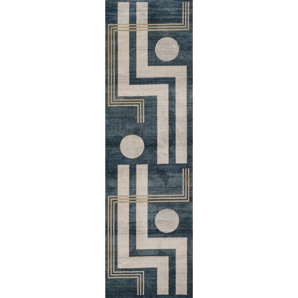 Contemporary Rectangle Area Rug, Blue, 3'10" X 5'7". Picture 5