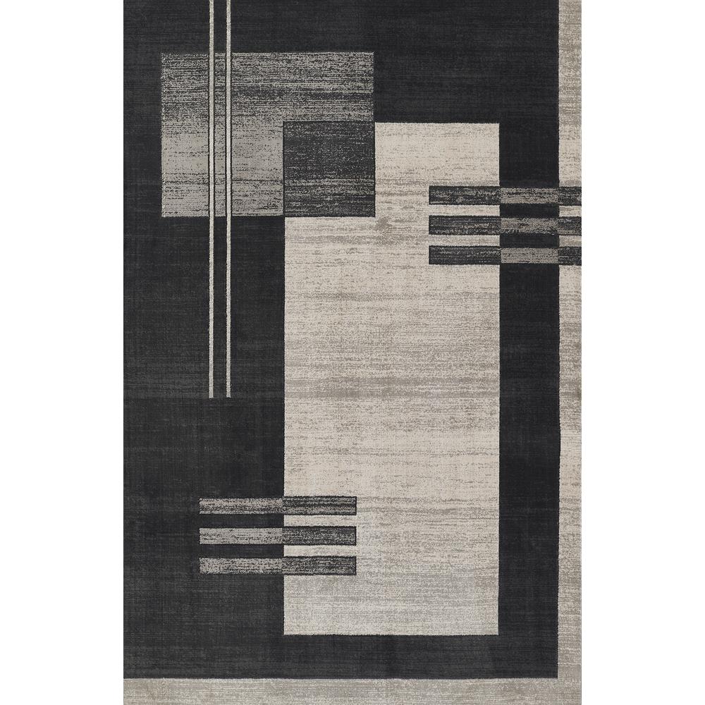 Contemporary Rectangle Area Rug, Charcoal, 3'10" X 5'7". Picture 1