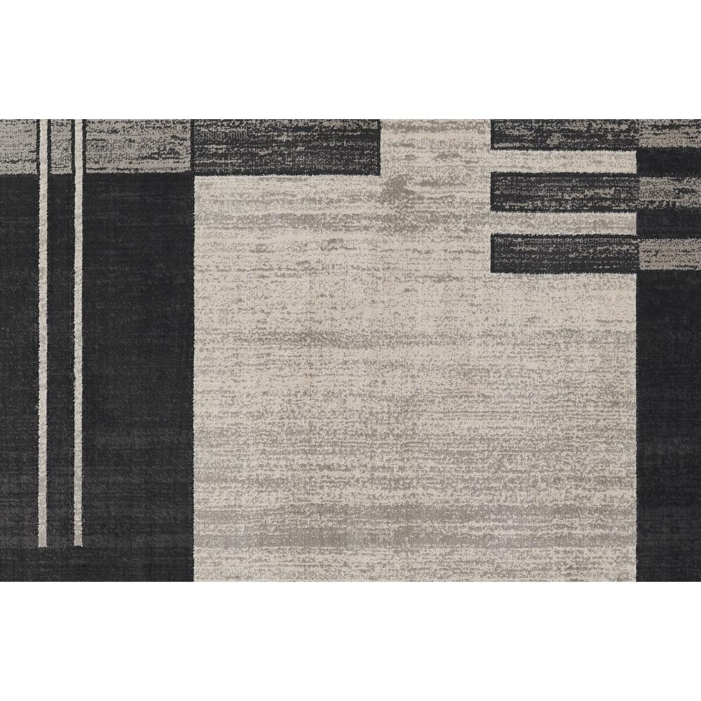 Contemporary Rectangle Area Rug, Charcoal, 3'10" X 5'7". Picture 6