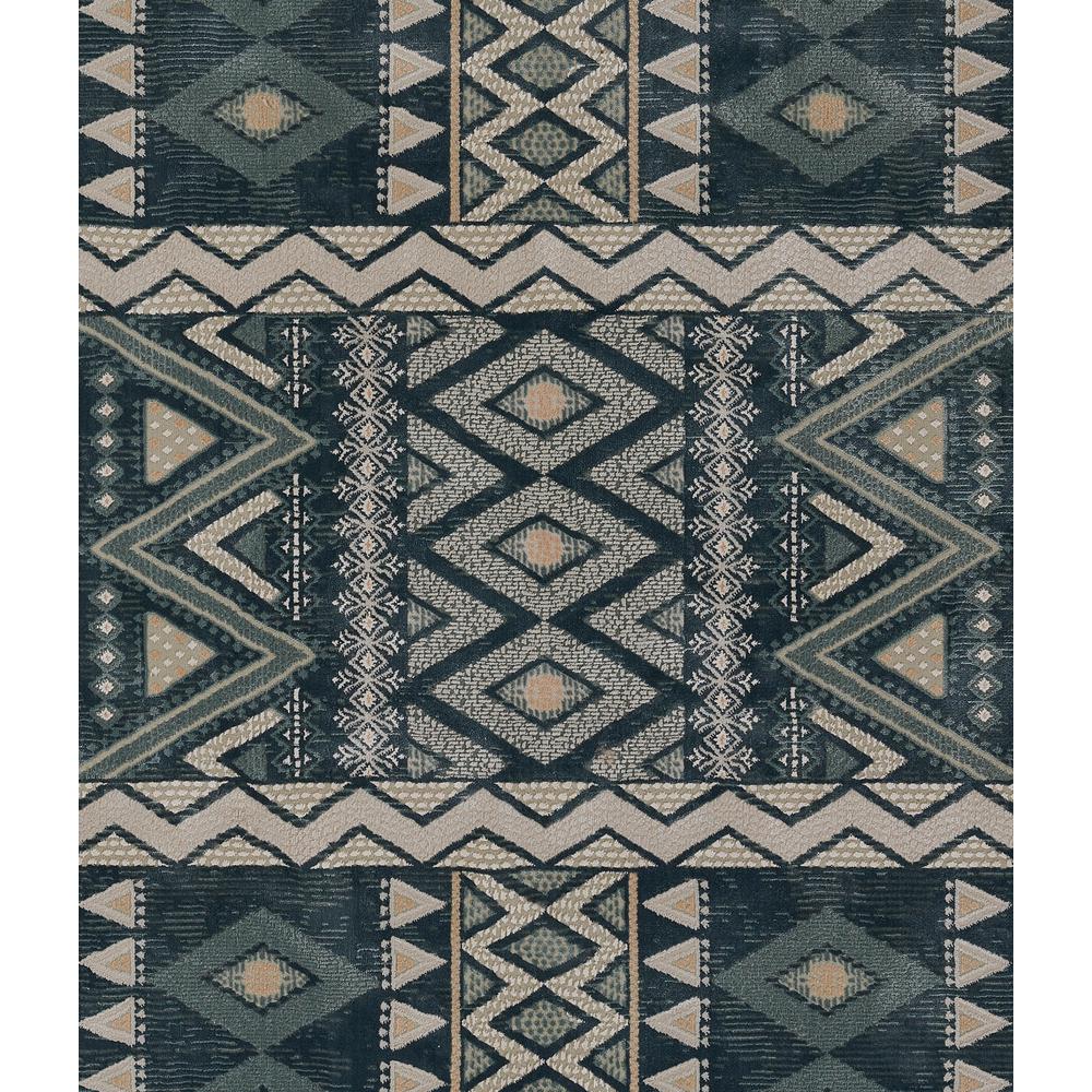 Contemporary Rectangle Area Rug, Blue, 3'10" X 5'7". Picture 7