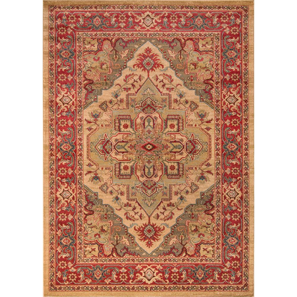 Traditional Rectangle Area Rug, Beige, 3'11" X 5'7". Picture 1