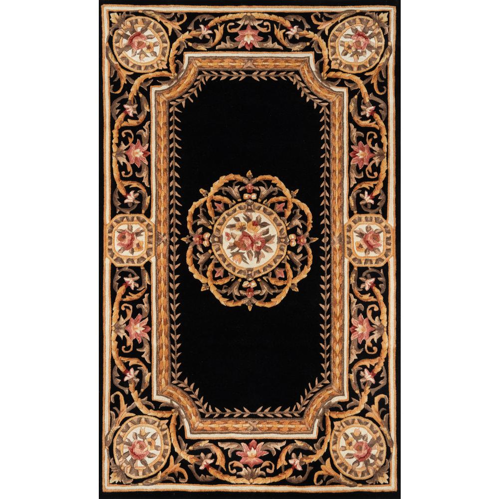 Transitional Rectangle Area Rug, Black, 3'6" X 5'6". Picture 1