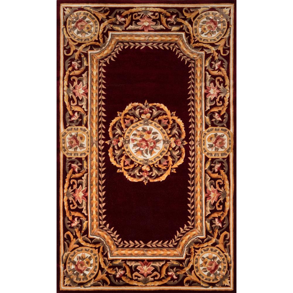 Transitional Rectangle Area Rug, Burgundy, 3'6" X 5'6". Picture 1