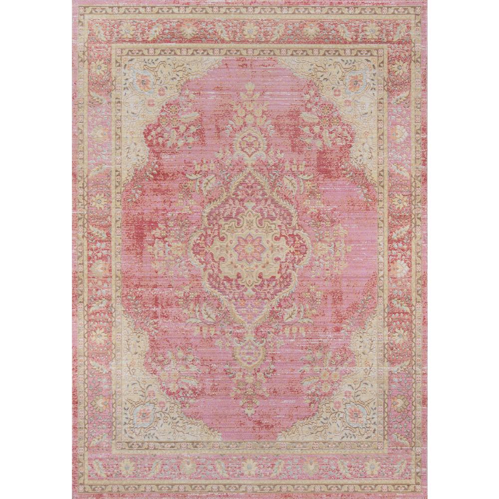 Traditional Rectangle Area Rug, Pink, 4' X 6'. Picture 1
