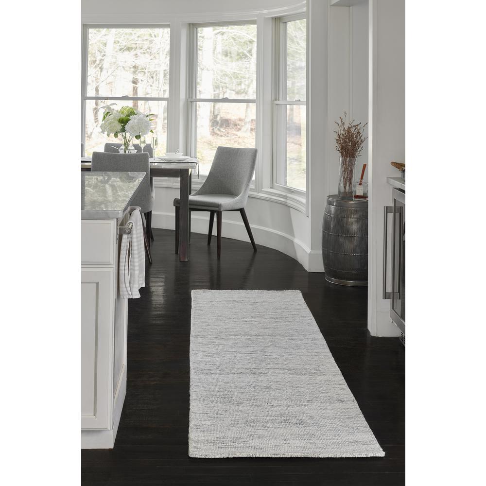 Contemporary Runner Area Rug, Light Grey, 2'3" X 8' Runner. Picture 9