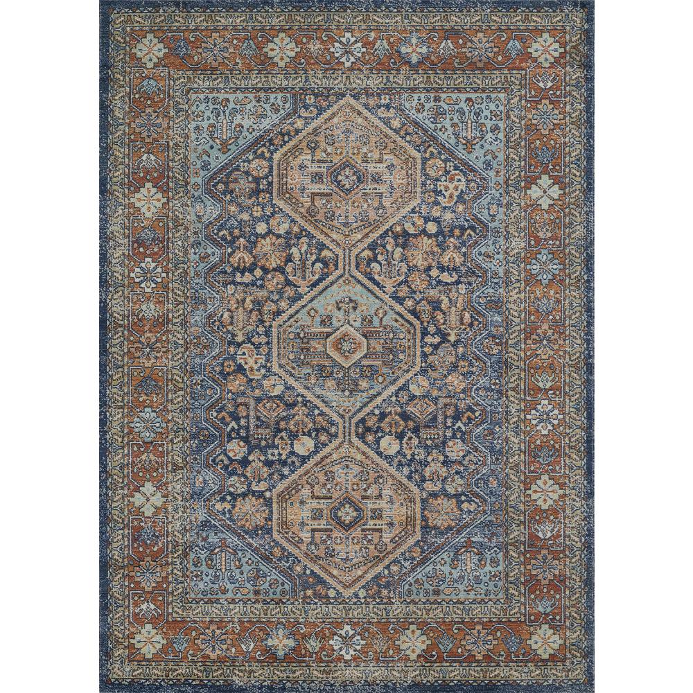 Traditional Rectangle Area Rug, Navy, 4' X 6'. Picture 1