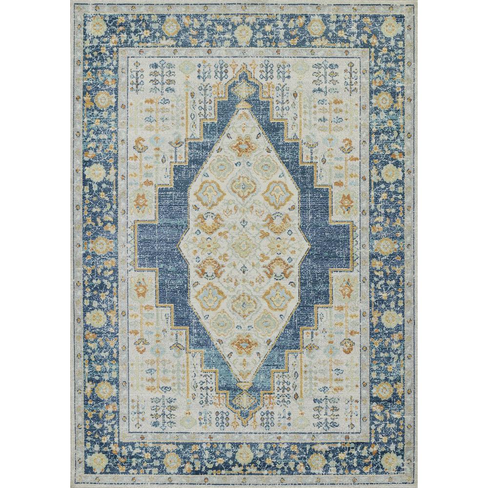 Traditional Rectangle Area Rug, Navy, 4' X 6'. Picture 1