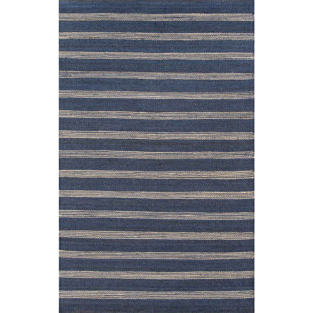 Contemporary Rectangle Area Rug, Navy, 5' X 7'. Picture 1