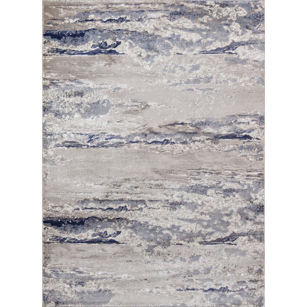 Contemporary Rectangle Area Rug, Blue, 3'3" X 5'. Picture 1