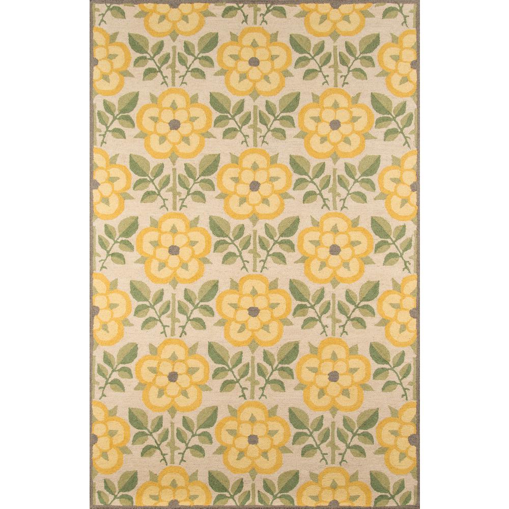 Contemporary Rectangle Area Rug, Yellow, 3'9" X 5'9". Picture 1