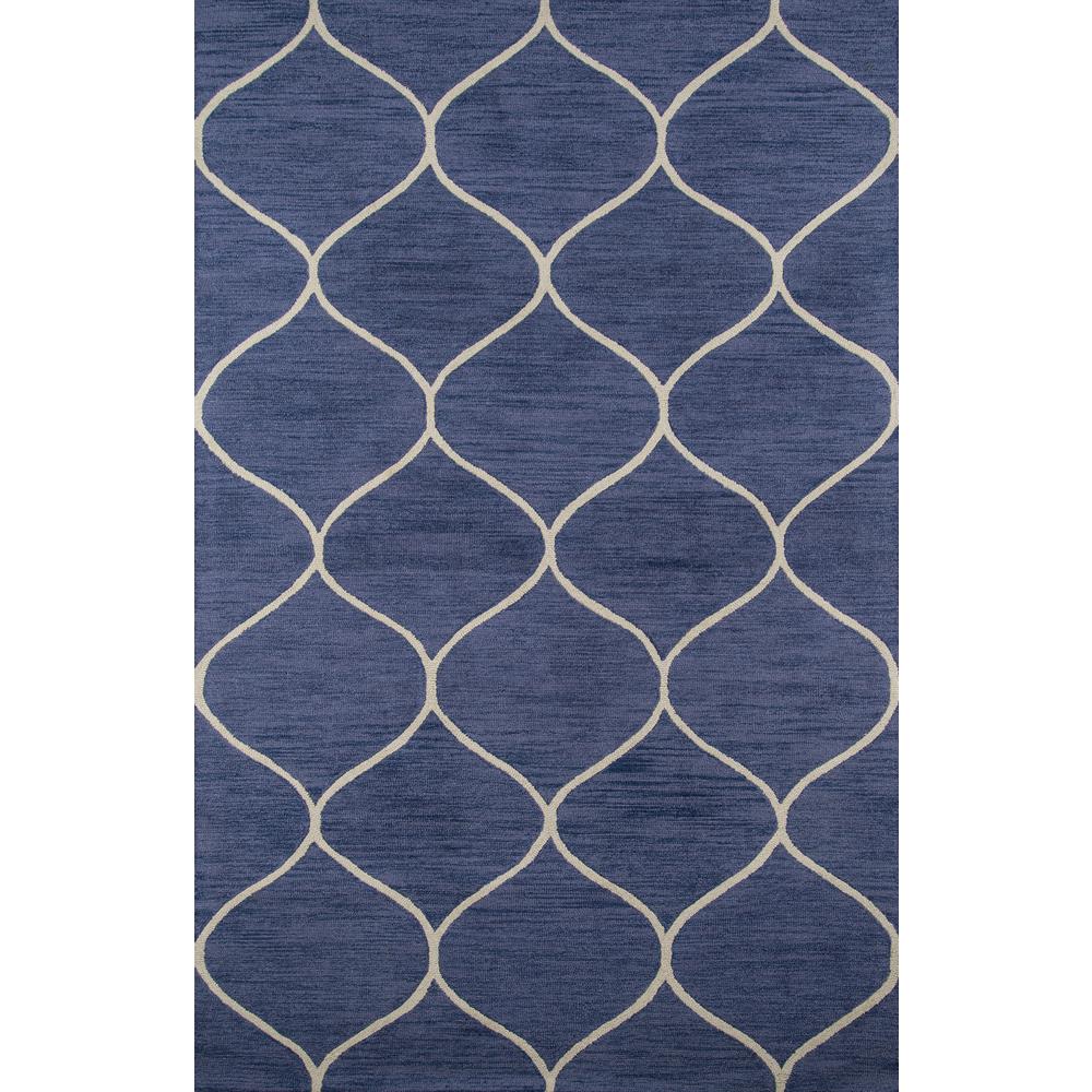 Contemporary Rectangle Area Rug, Blue, 3'9" X 5'9". Picture 1