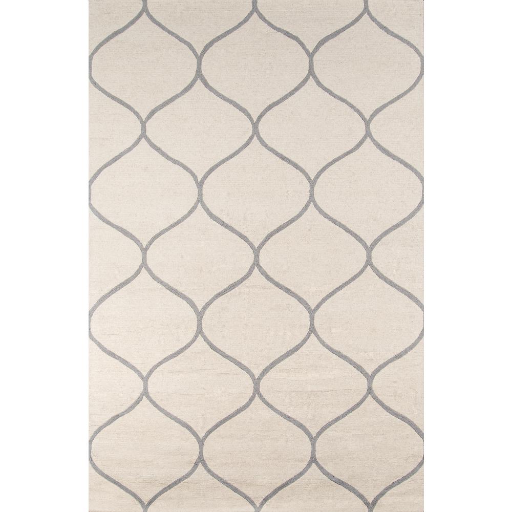 Contemporary Rectangle Area Rug, Ivory, 3'9" X 5'9". Picture 1