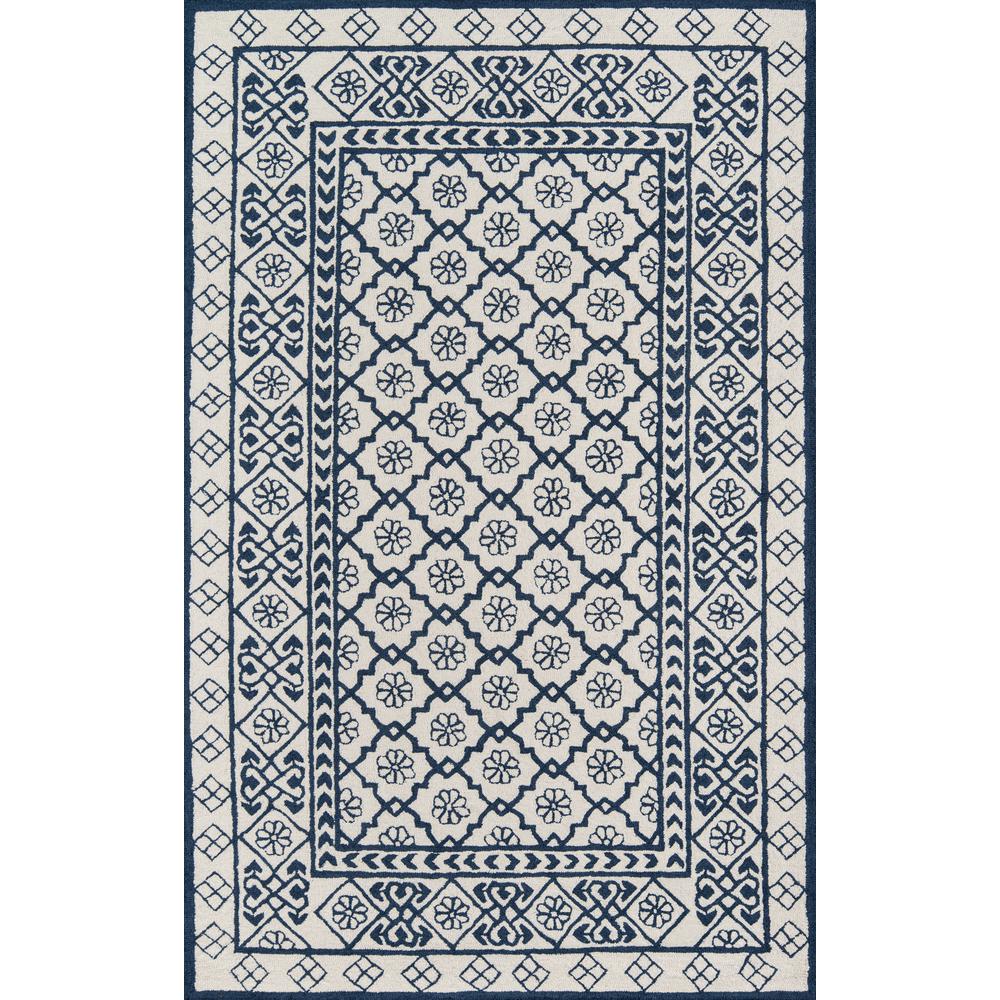 Contemporary Rectangle Area Rug, Blue, 3'9" X 5'9". Picture 1