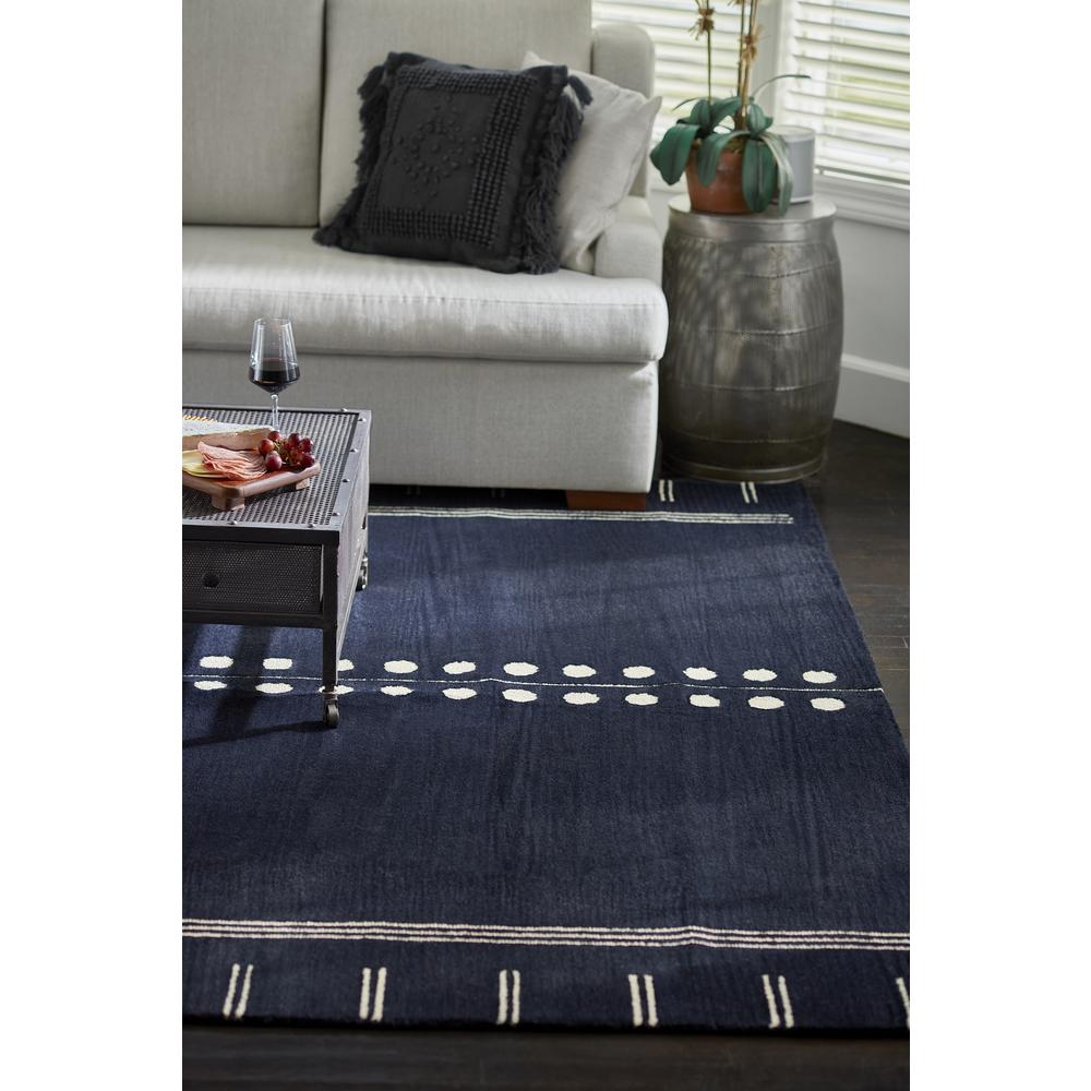 Contemporary Rectangle Area Rug, Navy, 3'6" X 5'6". Picture 12