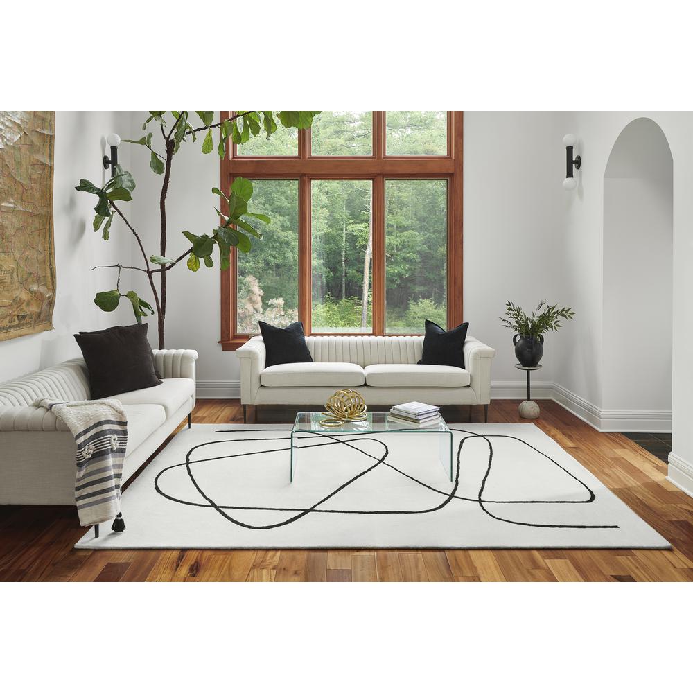 Contemporary Rectangle Area Rug, Ivory, 3'6" X 5'6". Picture 8