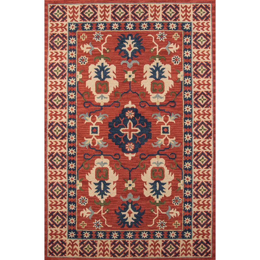 Traditional Rectangle Area Rug, Red, 3'6" X 5'6". Picture 1