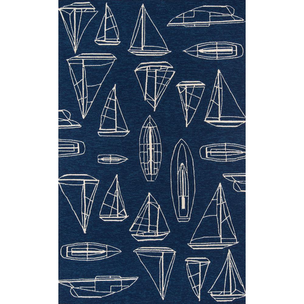 Casual Rectangle Area Rug, Navy, 5' X 8'. Picture 1