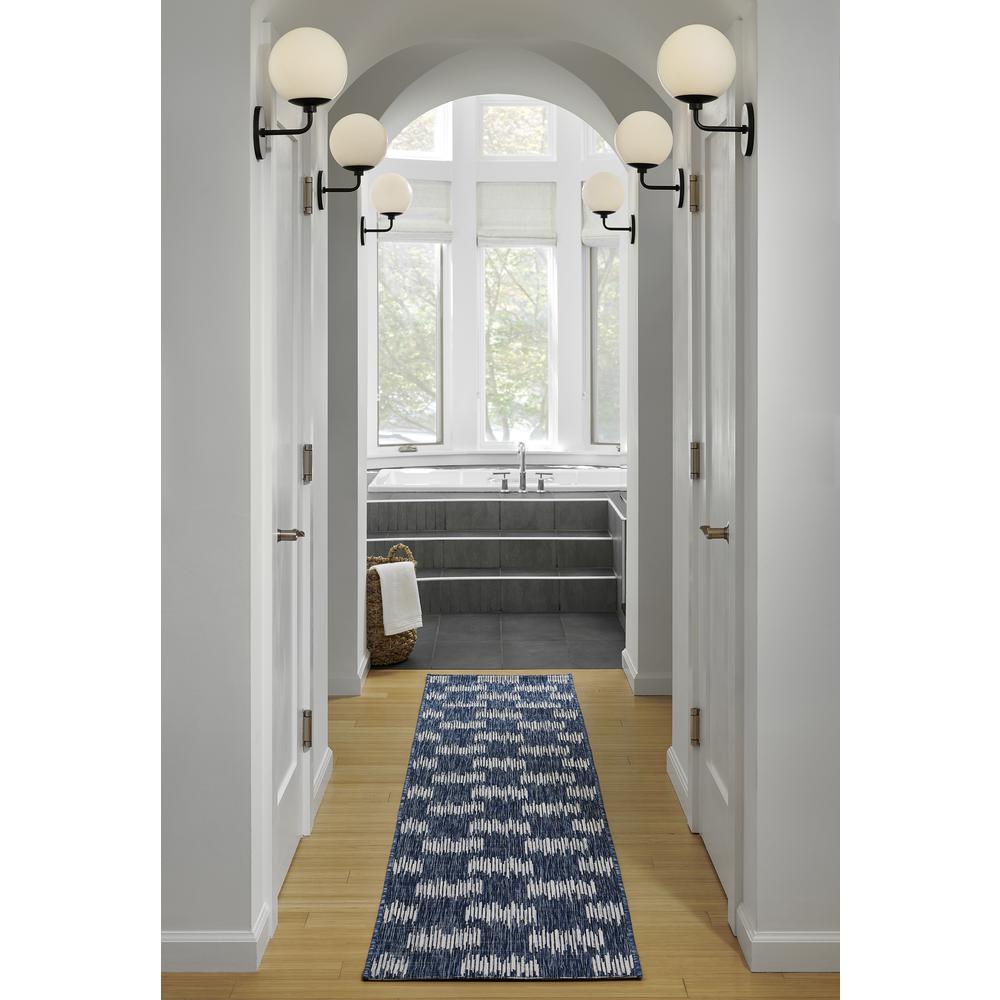Transitional Runner Area Rug, Blue, 2' X 10' Runner. Picture 9