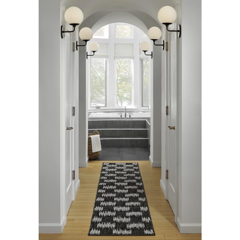 Transitional Runner Area Rug, Charcoal, 2' X 10' Runner. Picture 8