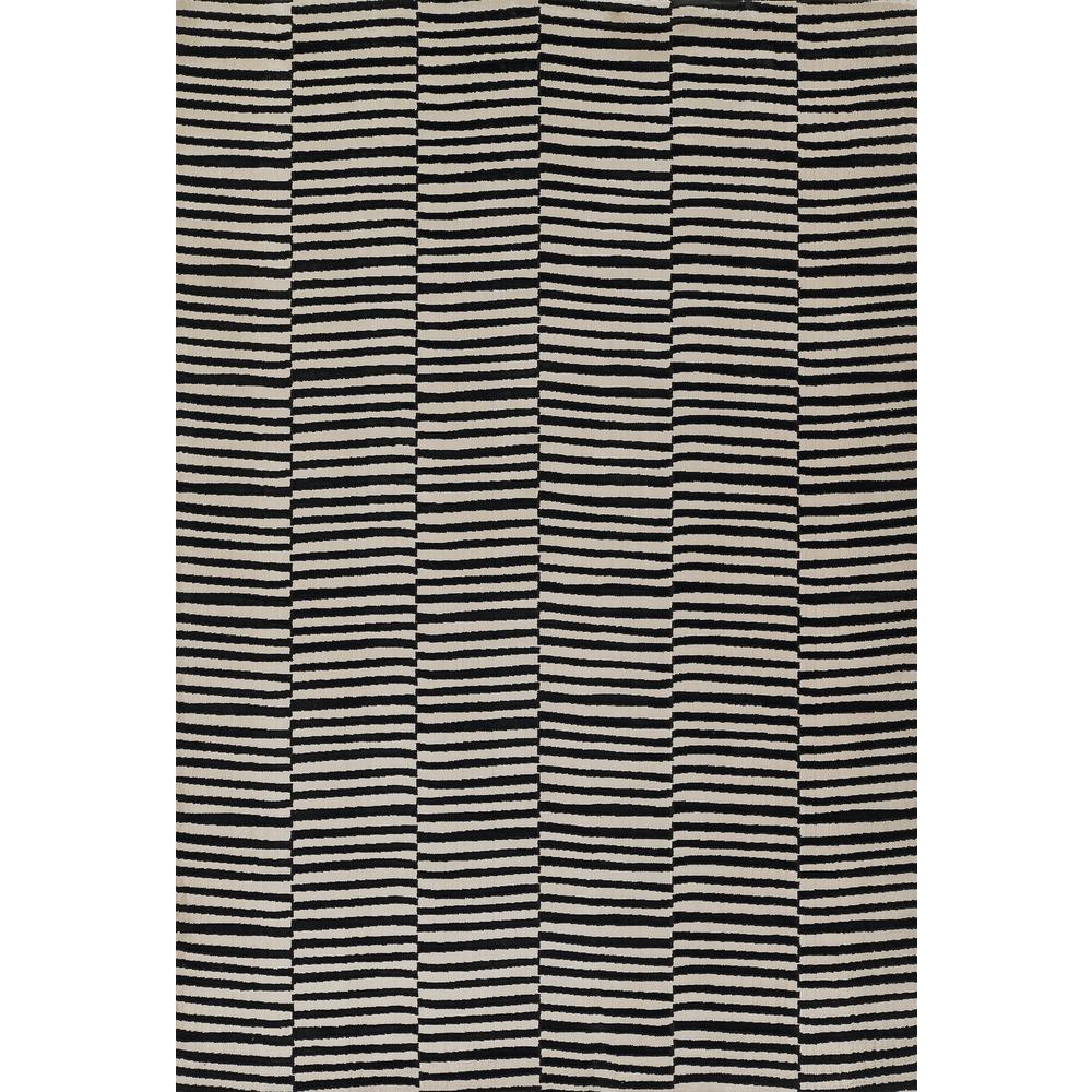 Contemporary Rectangle Area Rug, Black, 3'11" X 5'7". Picture 1