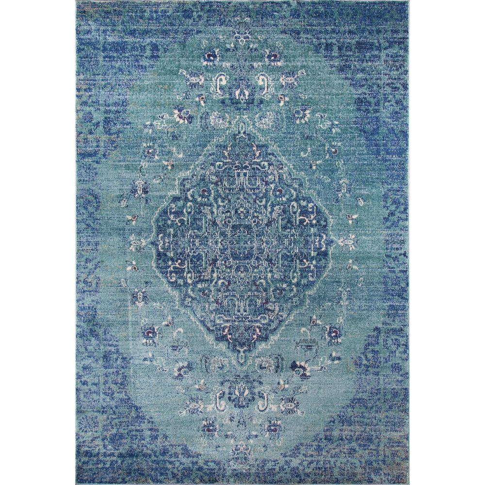 Traditional Rectangle Area Rug, Denim, 5'3" X 7'6". Picture 1