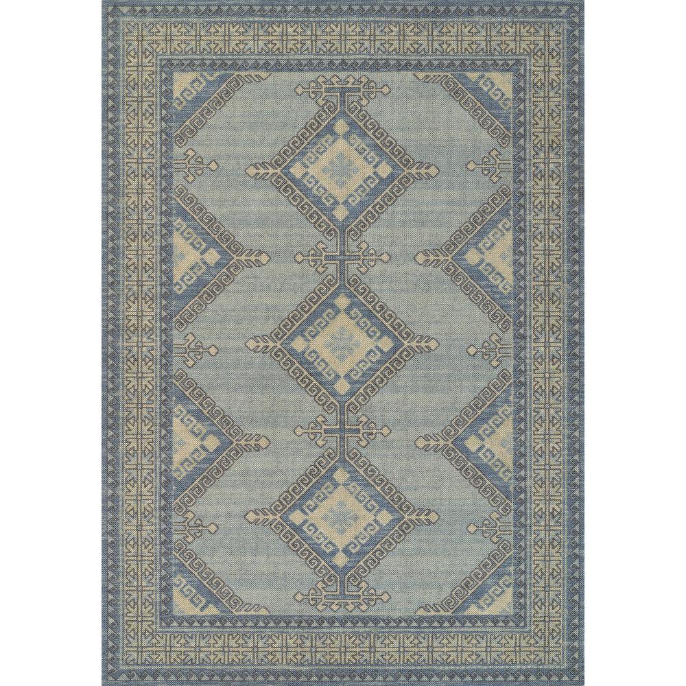 Traditional Rectangle Area Rug, Blue, 5'3" X 7'6". Picture 1