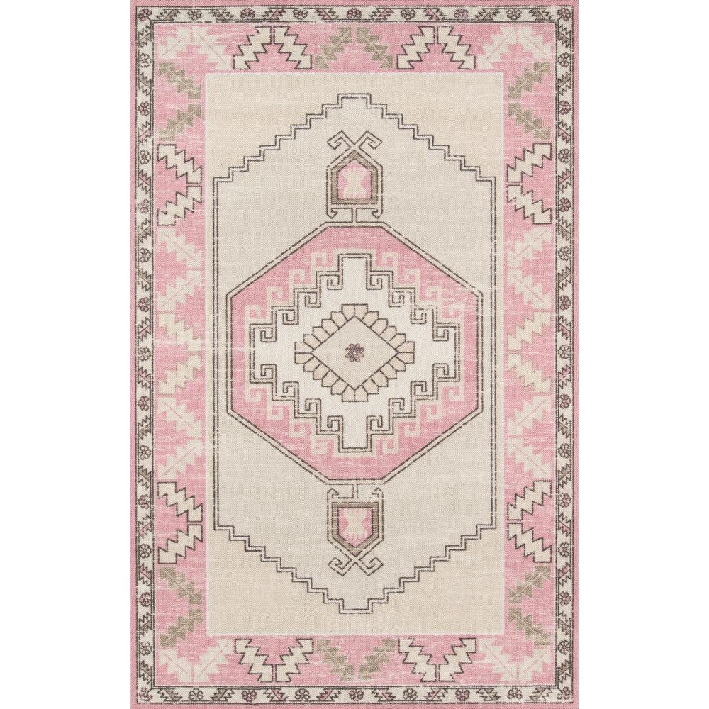 Traditional Rectangle Area Rug, Pink, 5'3" X 7'6". Picture 1