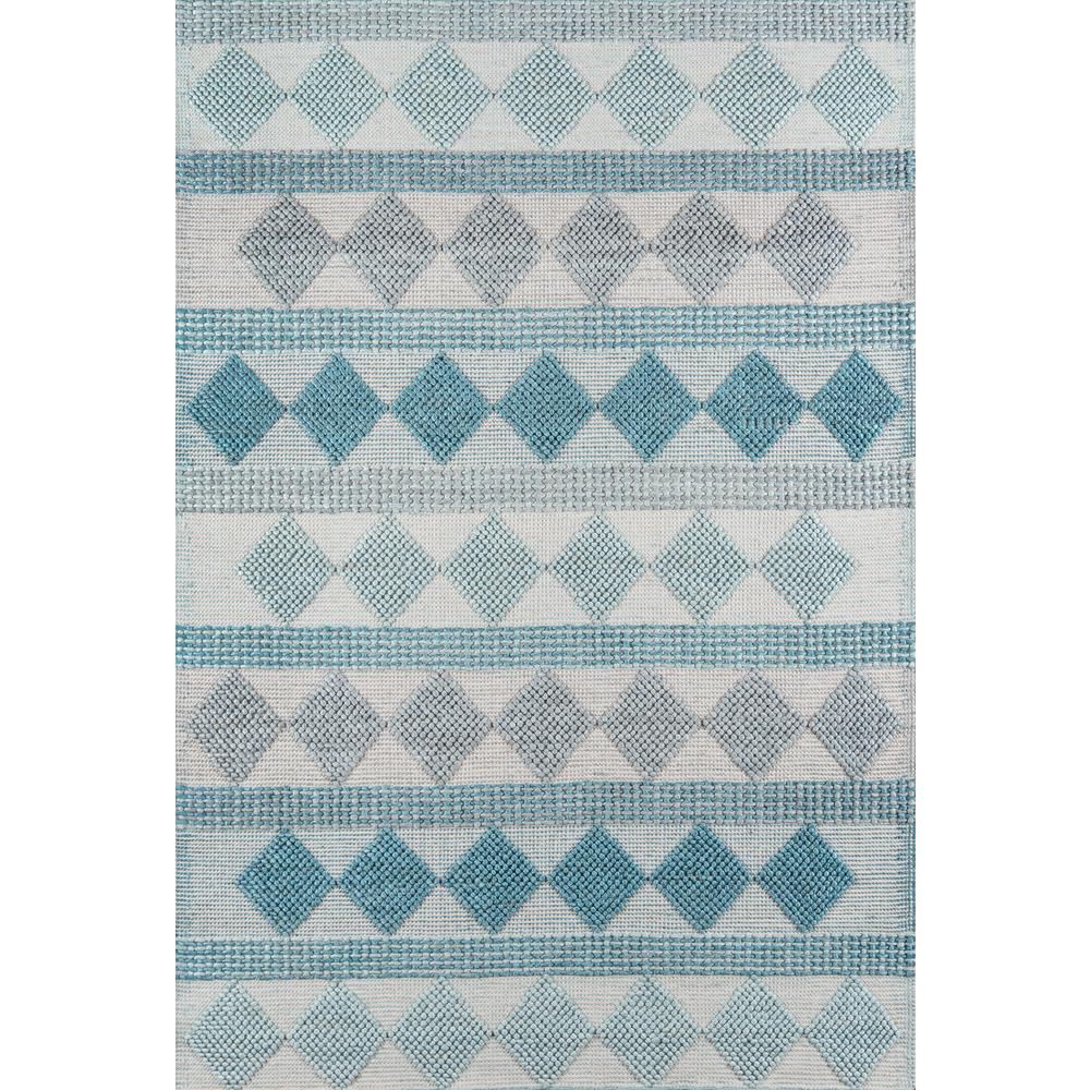 Contemporary Rectangle Area Rug, Blue, 5' X 7'. Picture 1