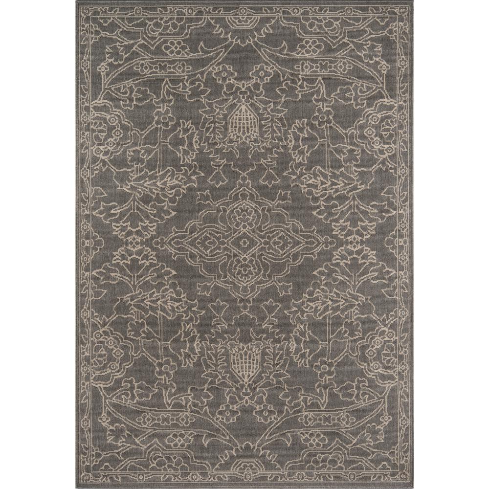 Traditional Rectangle Area Rug, Grey, 3'11" X 5'7". Picture 1