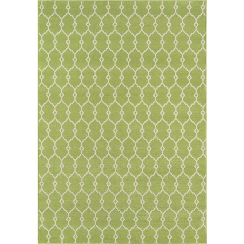 Contemporary Rectangle Area Rug, Green, 3'11" X 5'7". Picture 1