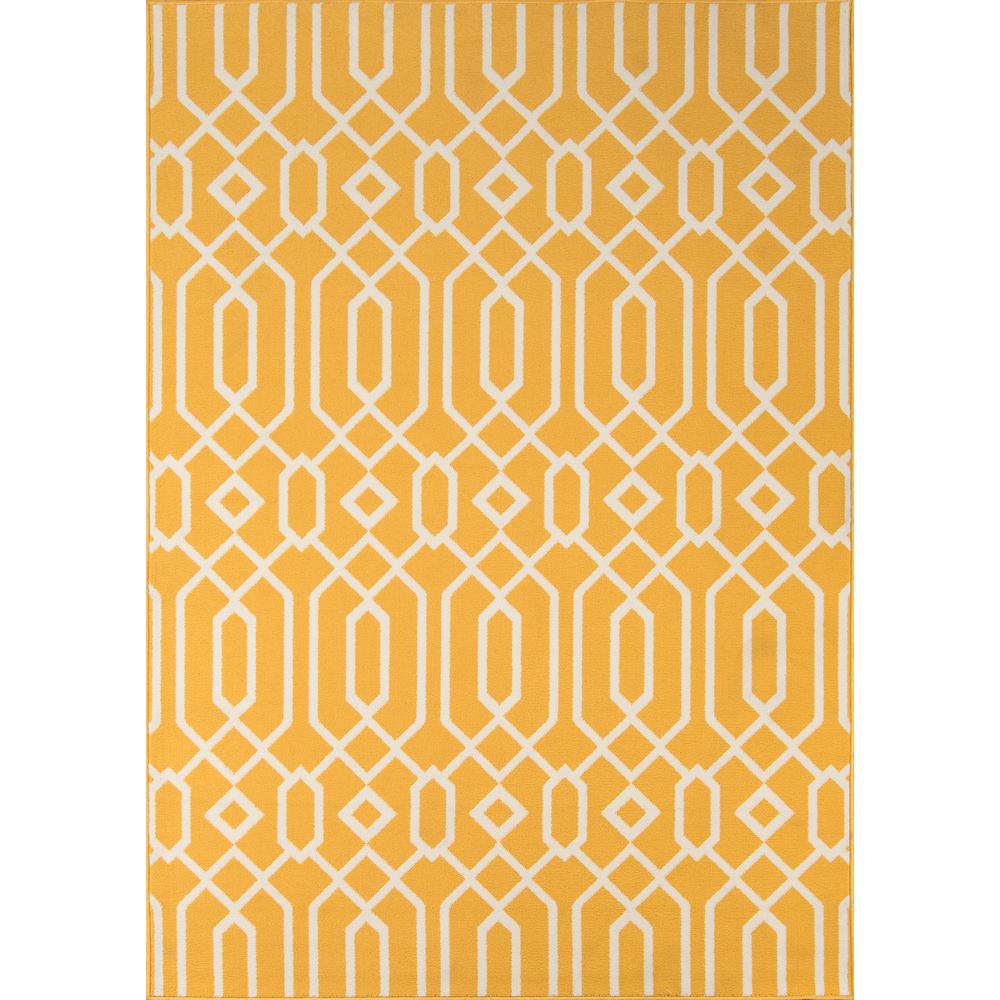 Contemporary Rectangle Area Rug, Yellow, 3'11" X 5'7". Picture 1