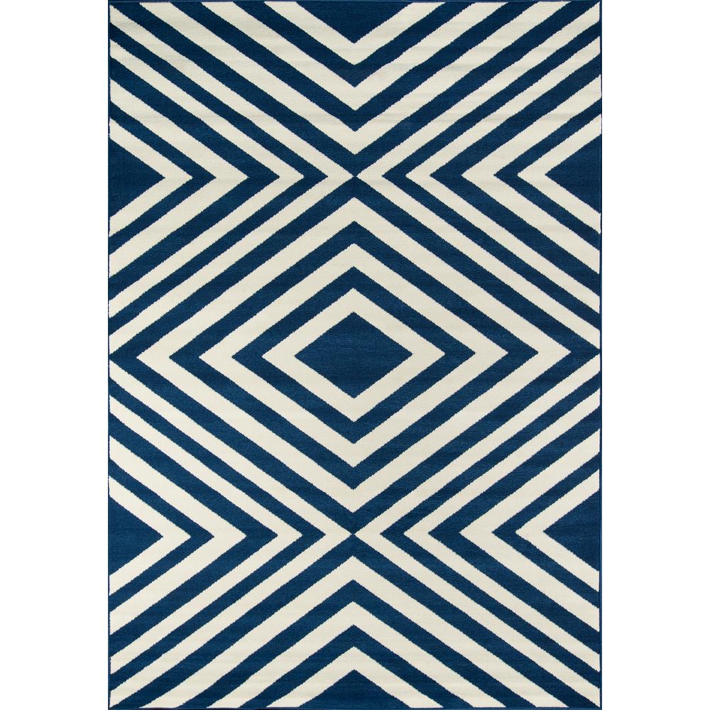Contemporary Rectangle Area Rug, Navy, 3'11" X 5'7". Picture 1