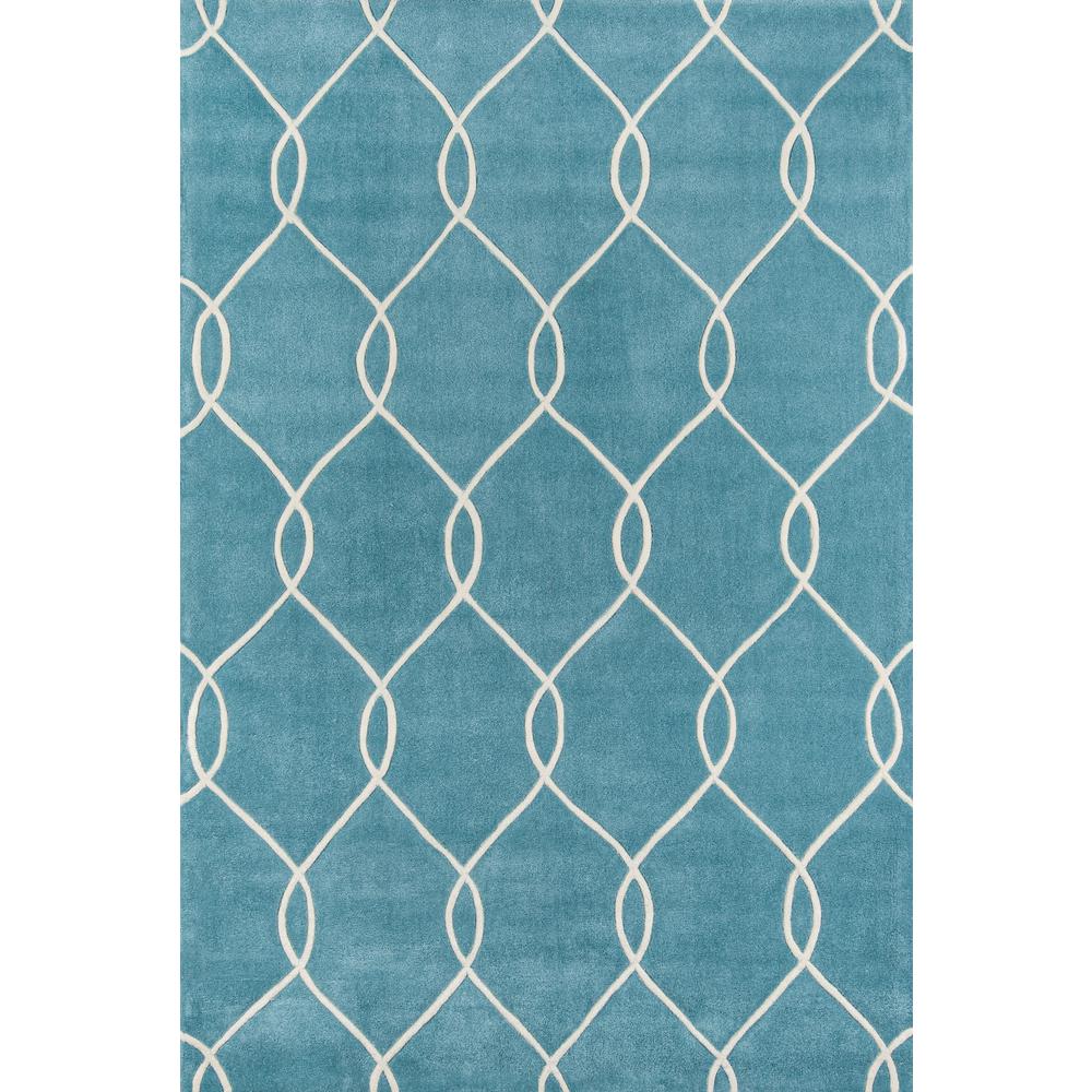 Contemporary Rectangle Area Rug, Teal, 5' X 7'6". Picture 1