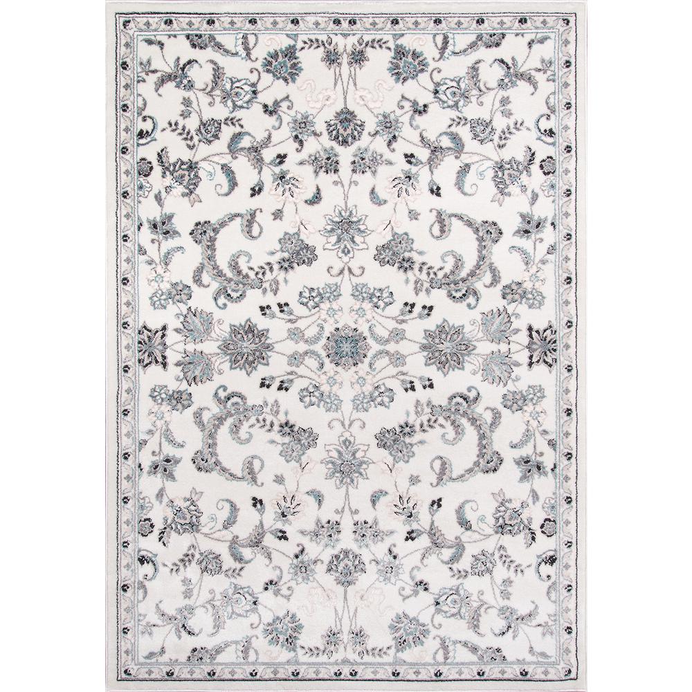 Transitional Rectangle Area Rug, Ivory, 5'3" X 7'6". Picture 1