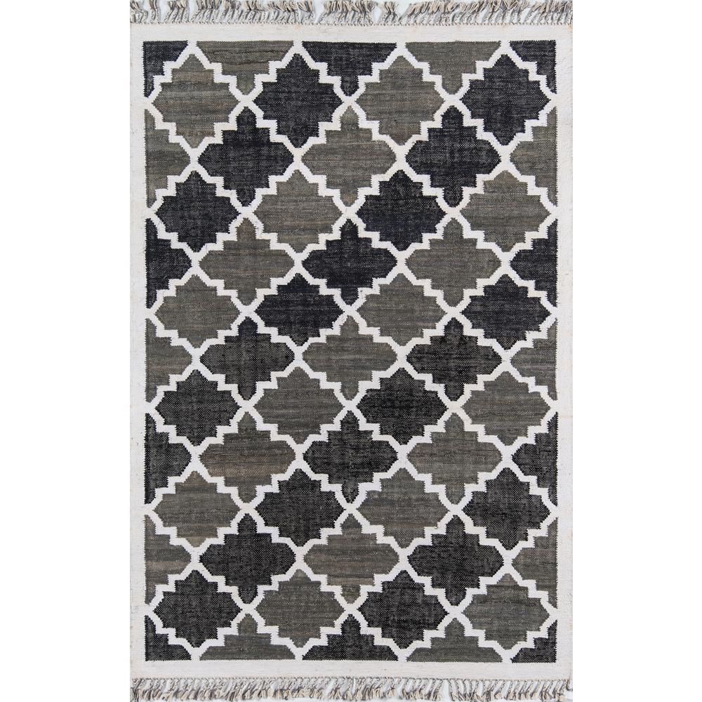 Contemporary Rectangle Area Rug, Charcoal, 3'3" X 5'3". Picture 1
