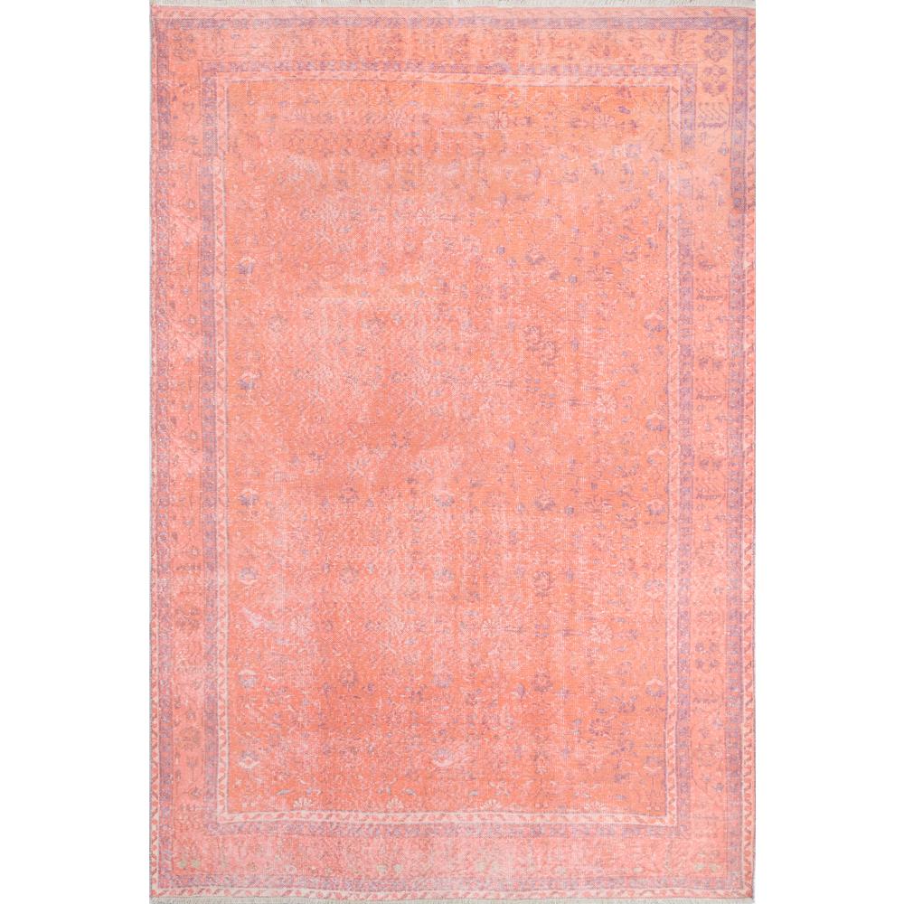 Traditional Rectangle Area Rug, Coral, 5'6" X 8'6". Picture 1