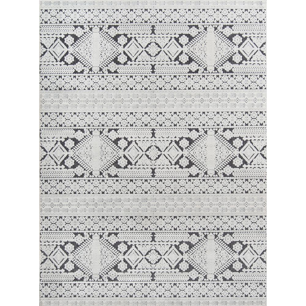 Traditional Rectangle Area Rug, Charcoal, 5'3" X 7'6". Picture 1
