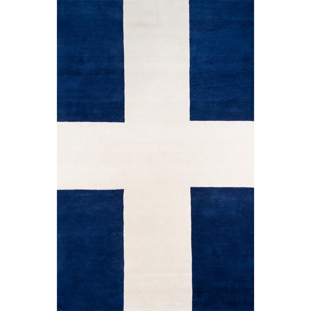 Contemporary Rectangle Area Rug, Navy, 8' X 10'. Picture 1