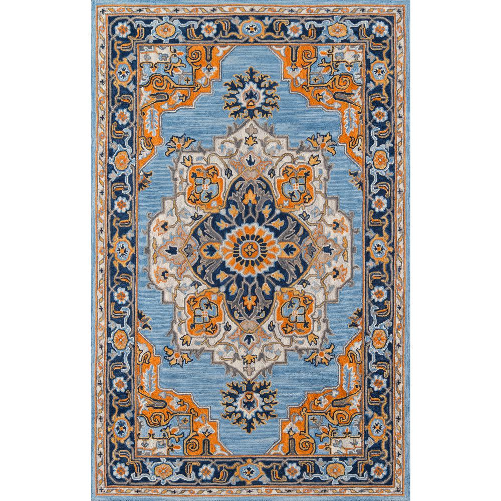 Traditional Rectangle Area Rug, Blue, 5' X 8'. Picture 1