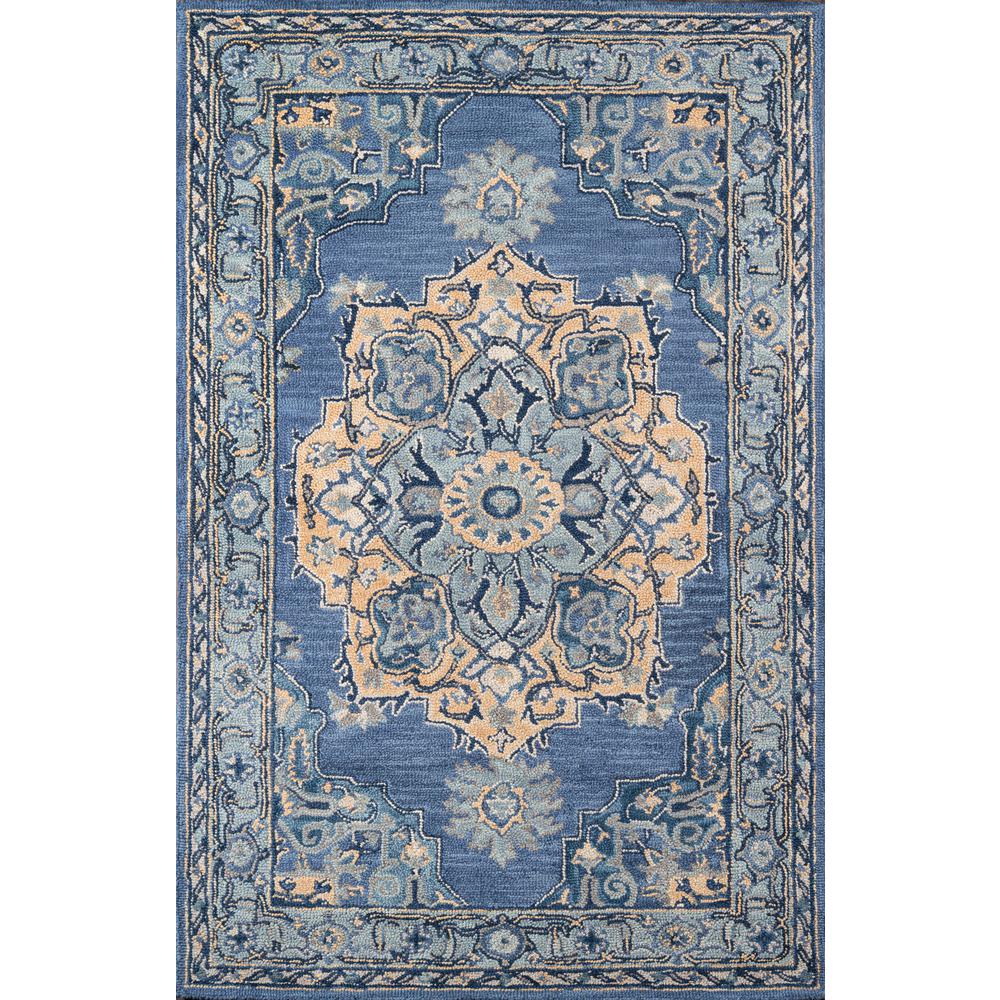 Traditional Rectangle Area Rug, Denim, 5' X 8'. Picture 1