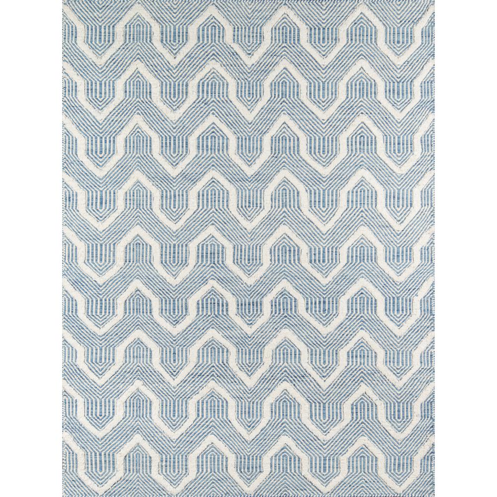 Contemporary Rectangle Area Rug, Blue, 7'6" X 9'6". Picture 1