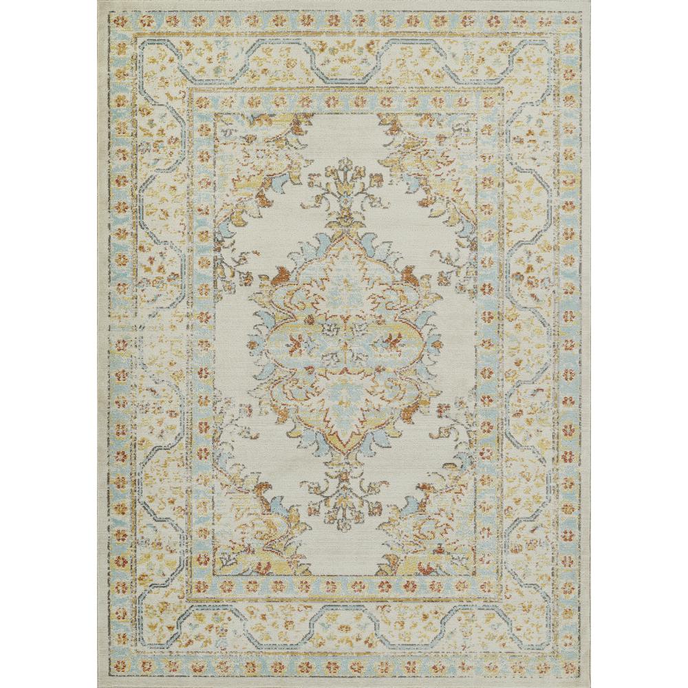 Traditional Rectangle Area Rug, Ivory, 5'3" X 7'3". Picture 1