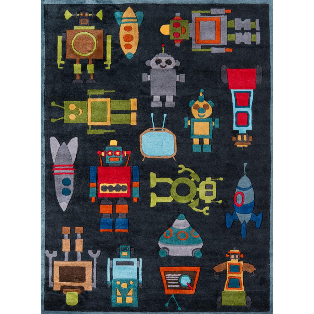 Lil Mo Whimsy Area Rug, Steel Blue, 5' X 5' Round. The main picture.