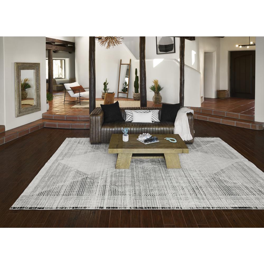 Contemporary Rectangle Area Rug, Ivory, 5'3" X 7'6". Picture 11