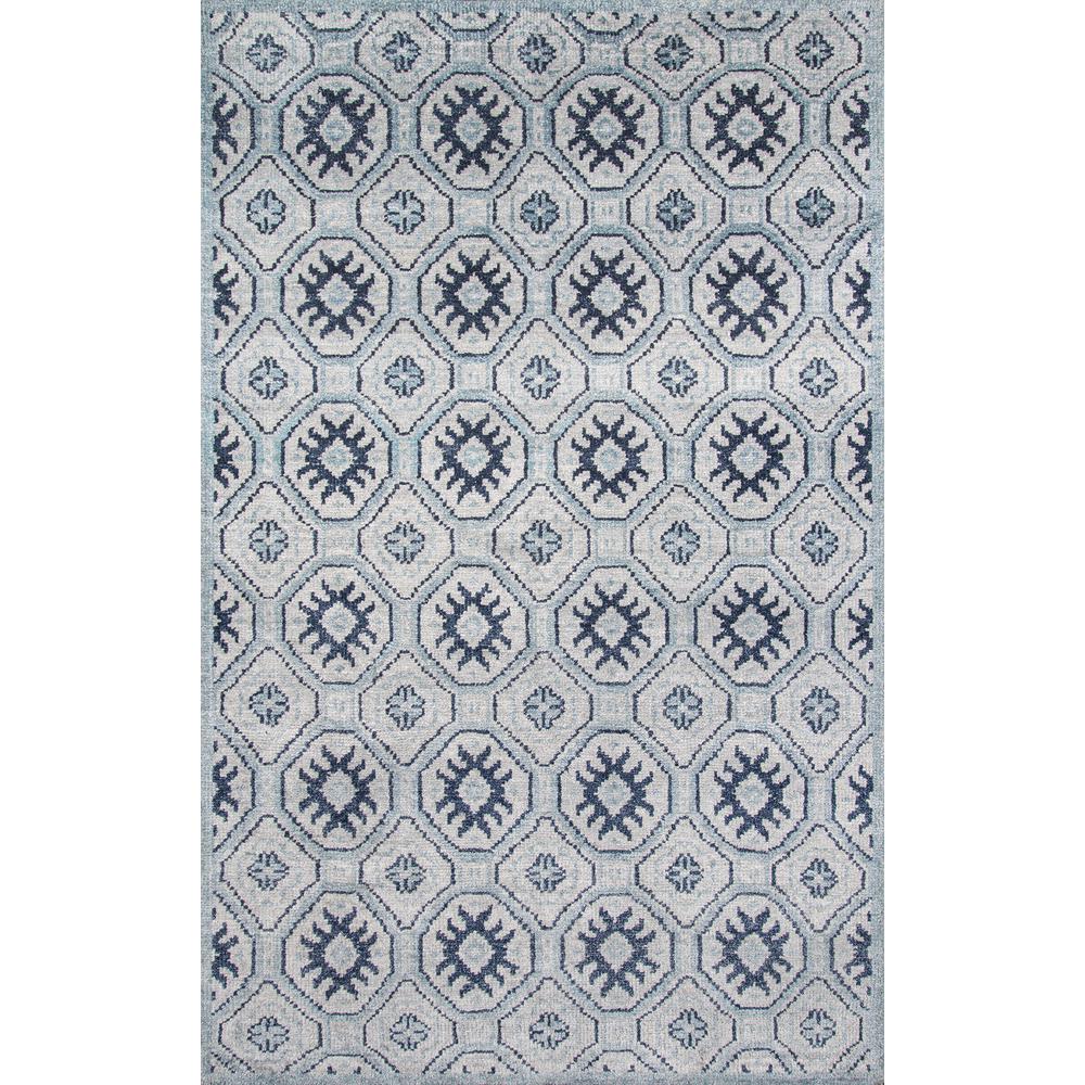 Contemporary Rectangle Area Rug, Blue, 5' X 8'. Picture 1